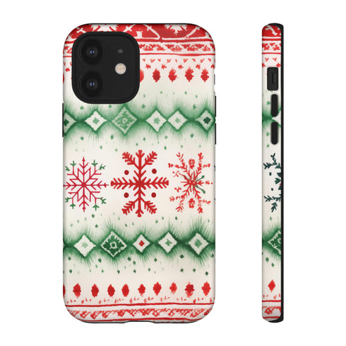Icelandic Watercolor inspired by Christmas Sweaters - Impact Resistant Phone Case iPhone 12 Matte